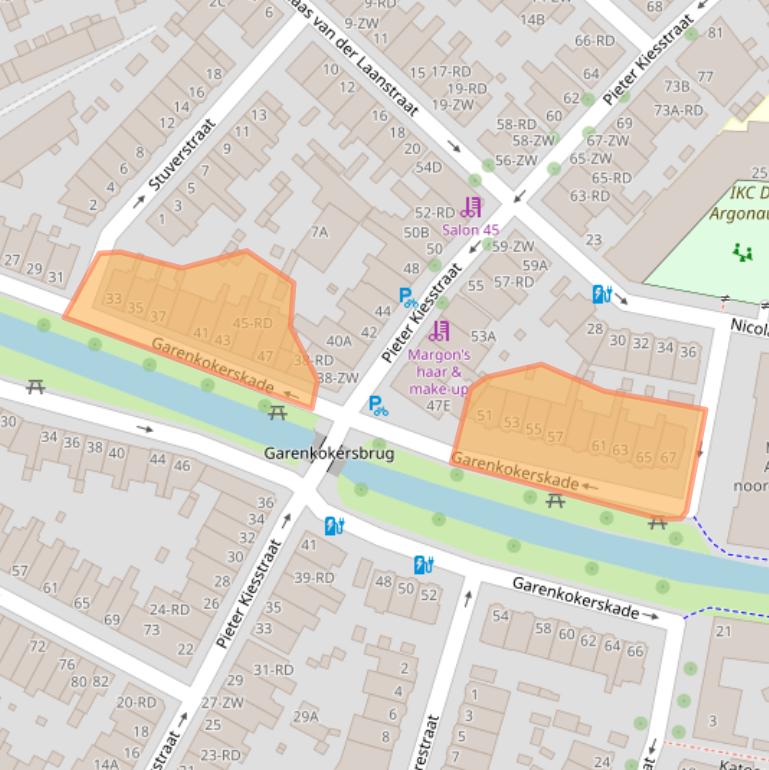 Kaart van postcodegebied 2013AK.