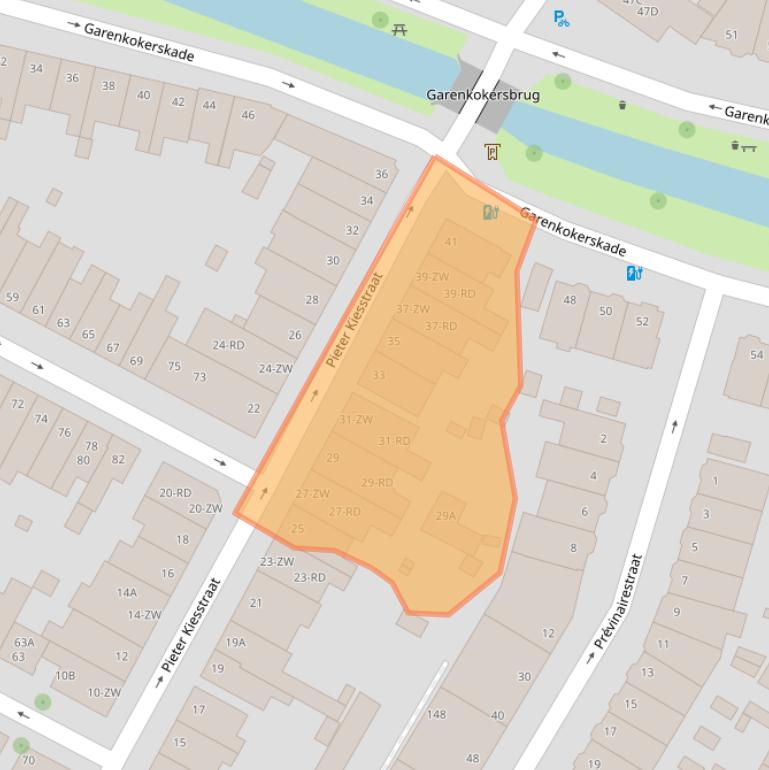 Kaart van postcodegebied 2013BD.