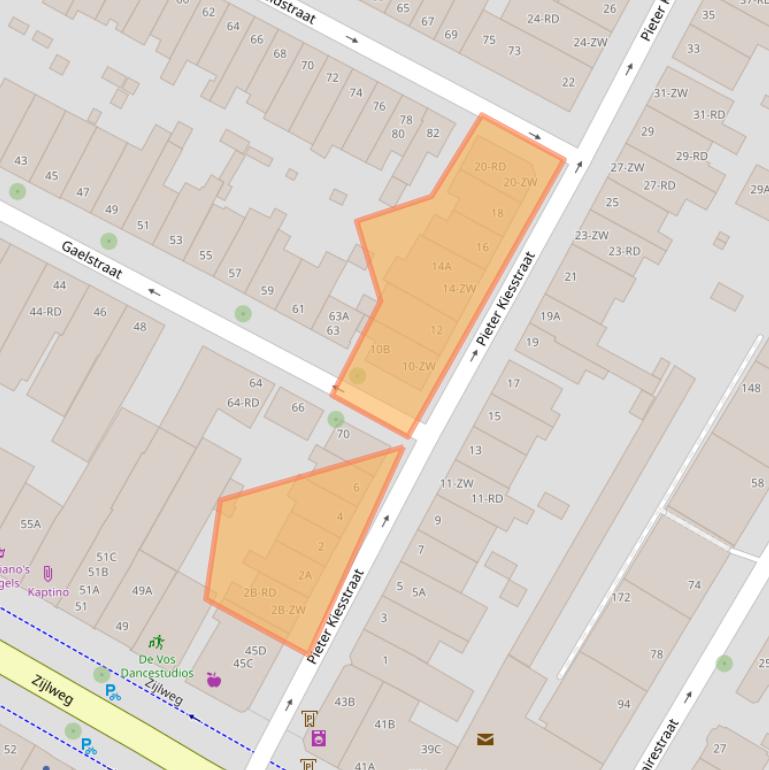 Kaart van postcodegebied 2013BH.