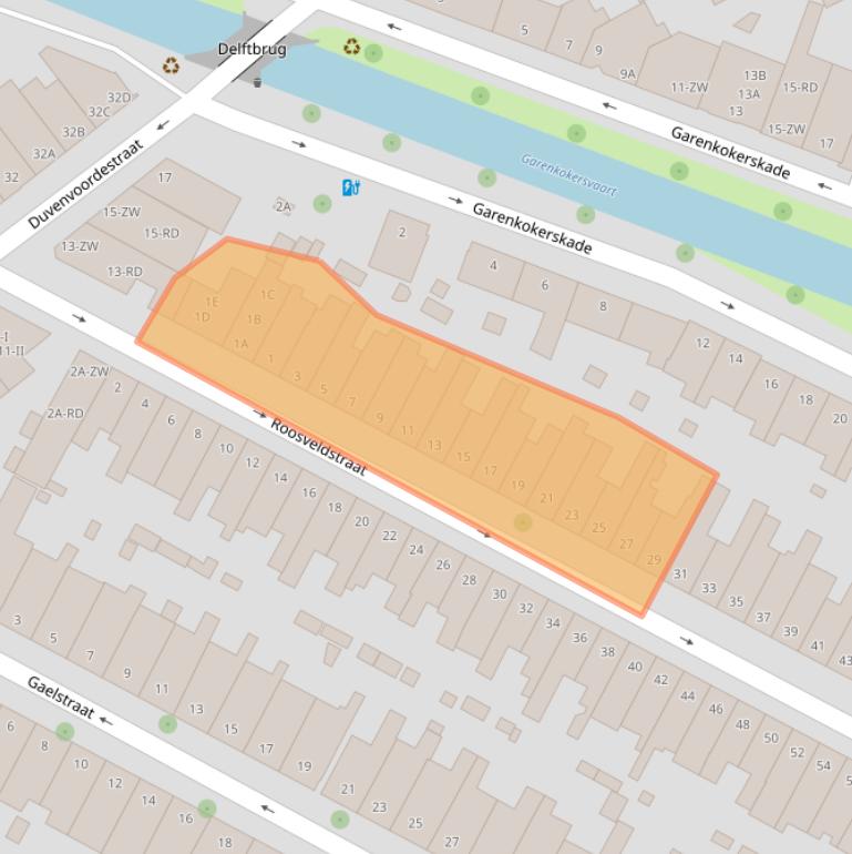 Kaart van postcodegebied 2013CA.