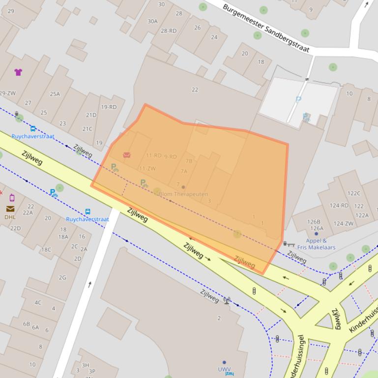 Kaart van postcodegebied 2013DA.