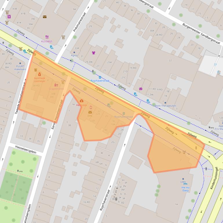 Kaart van postcodegebied 2013DH.