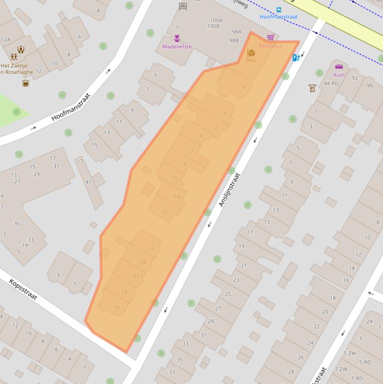 Kaart van postcodegebied 2013EE.