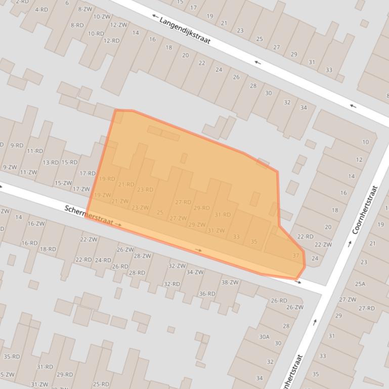 Kaart van postcodegebied 2013ER.