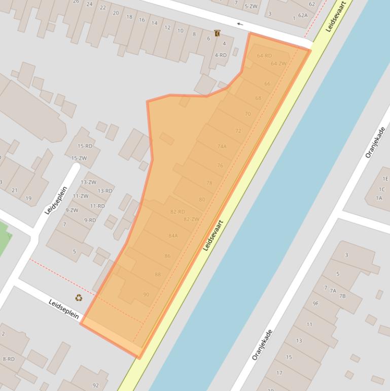 Kaart van postcodegebied 2013HB.