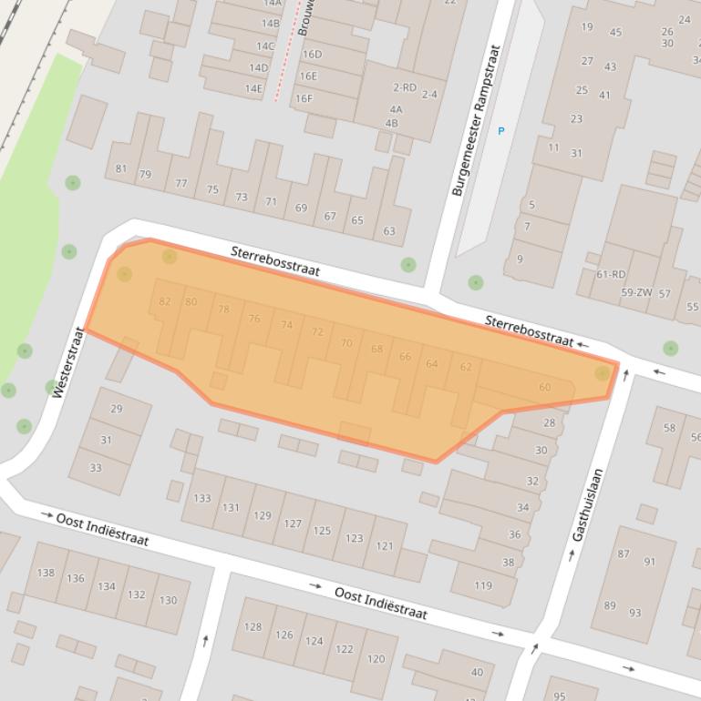 Kaart van postcodegebied 2013PD.