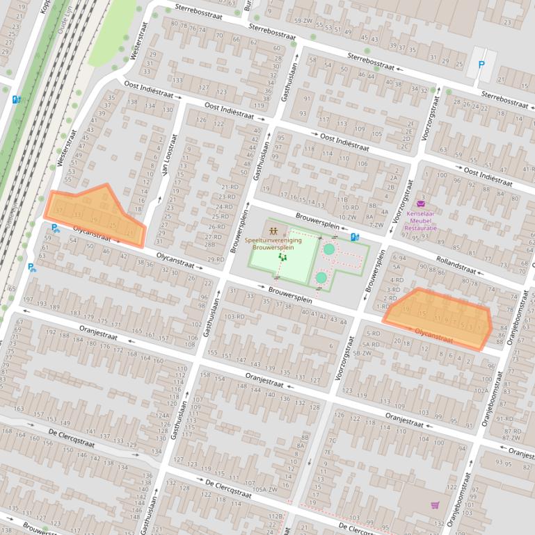 Kaart van postcodegebied 2013PJ.