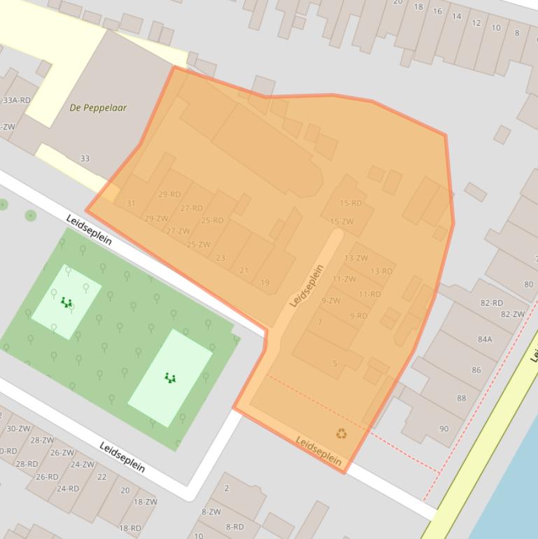 Kaart van postcodegebied 2013PV.