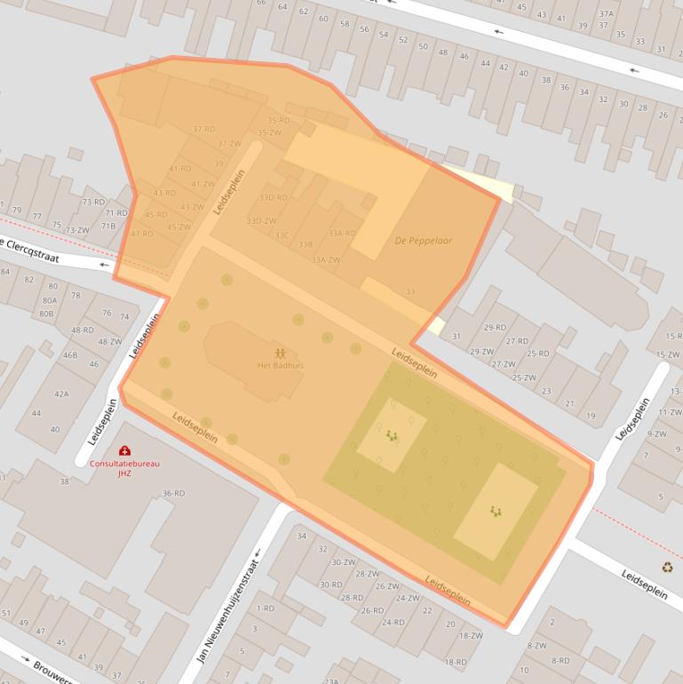 Kaart van postcodegebied 2013PW.