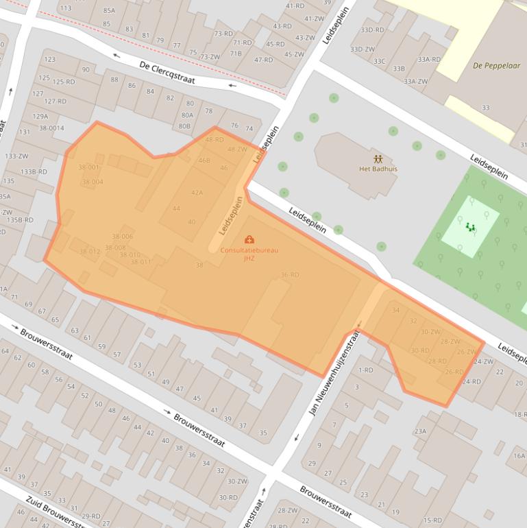 Kaart van postcodegebied 2013PZ.