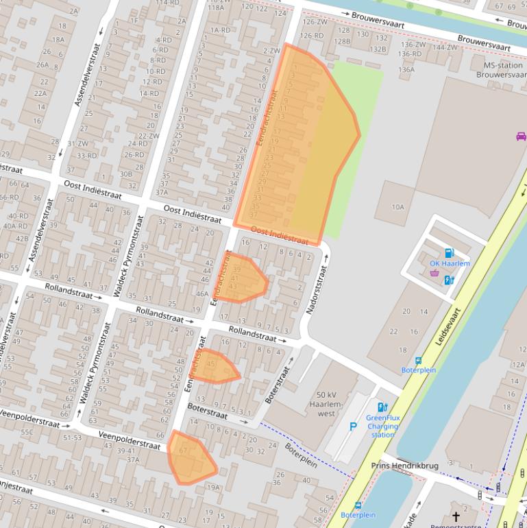 Kaart van postcodegebied 2013RG.