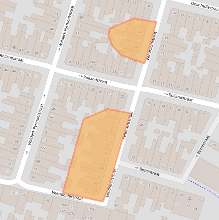 Kaart van postcodegebied 2013RJ.