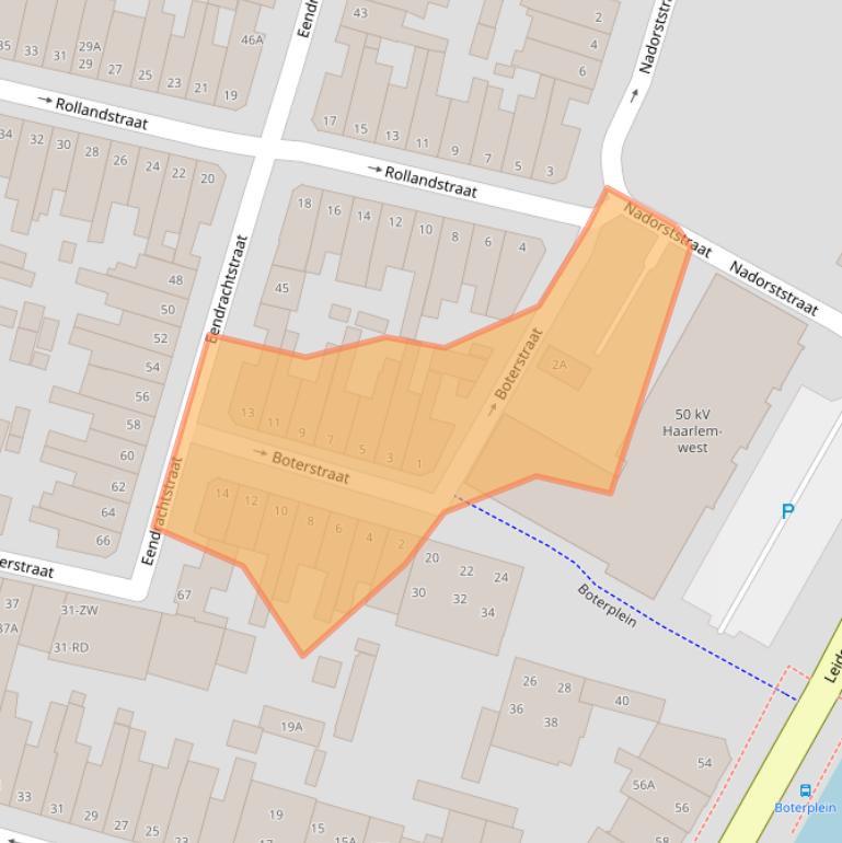Kaart van postcodegebied 2013RK.