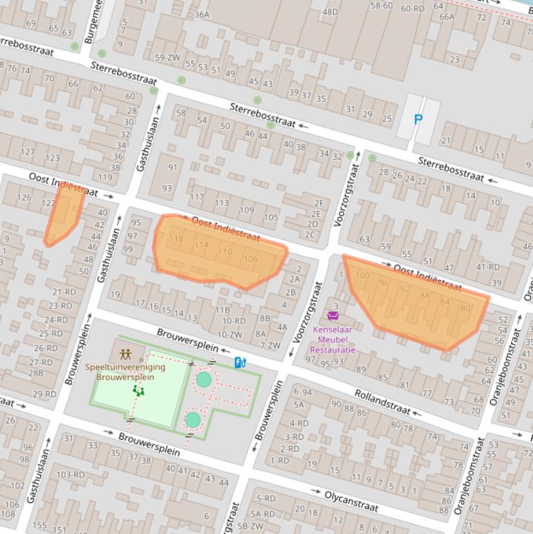 Kaart van postcodegebied 2013RT.