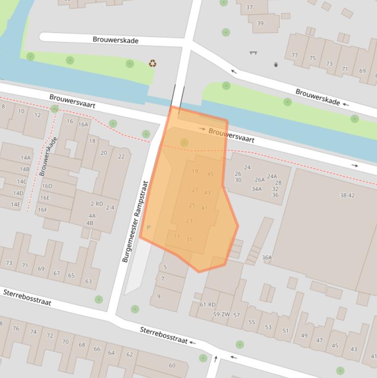 Kaart van postcodegebied 2013RZ.