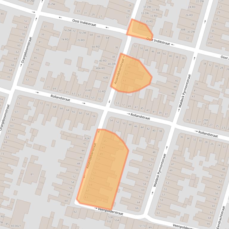 Kaart van postcodegebied 2013SJ.