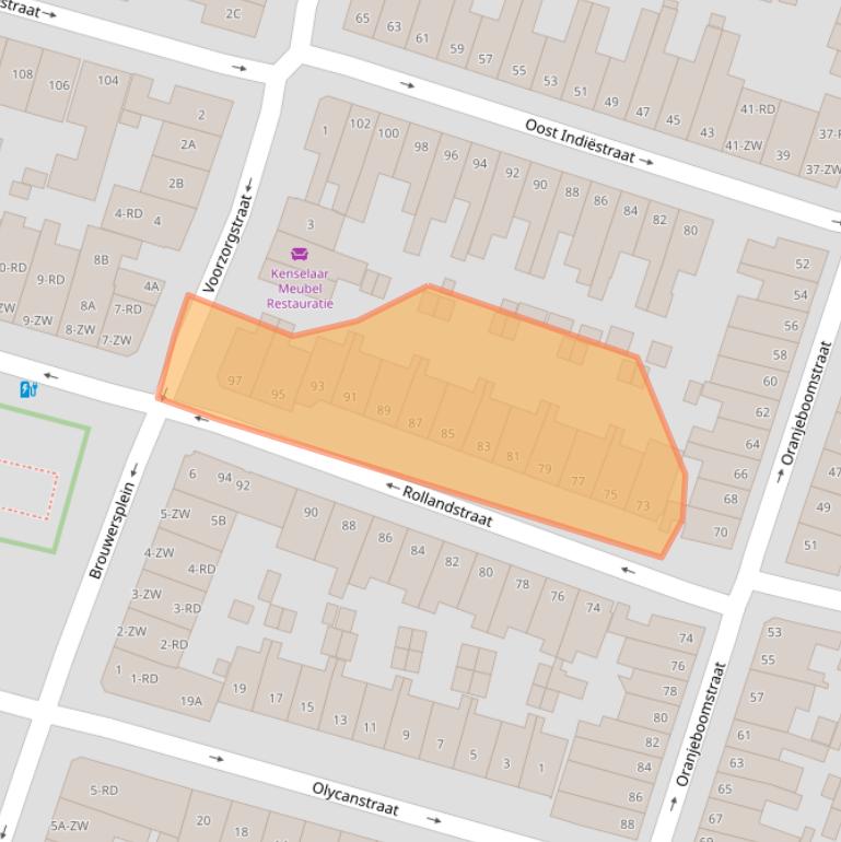 Kaart van postcodegebied 2013SN.