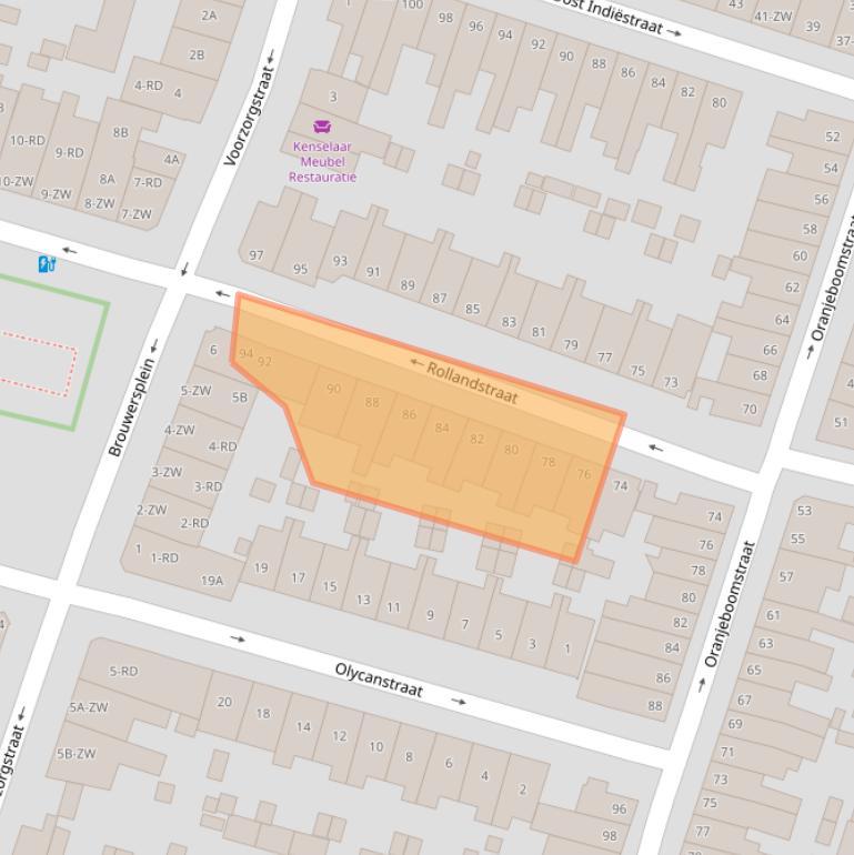 Kaart van postcodegebied 2013ST.