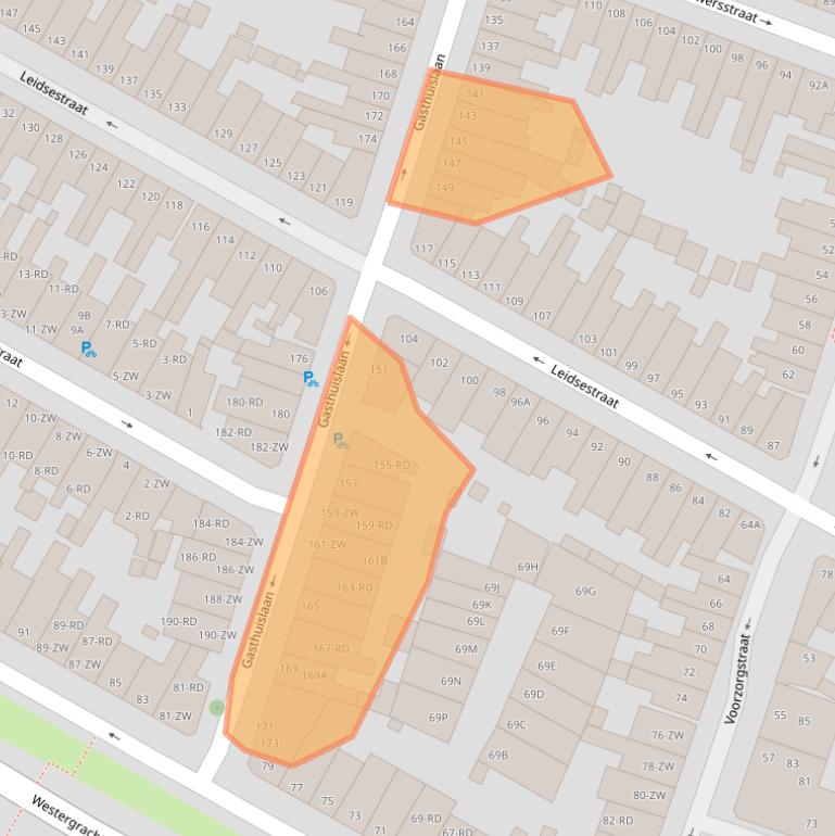 Kaart van postcodegebied 2013TB.