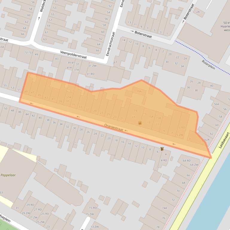 Kaart van postcodegebied 2013VA.