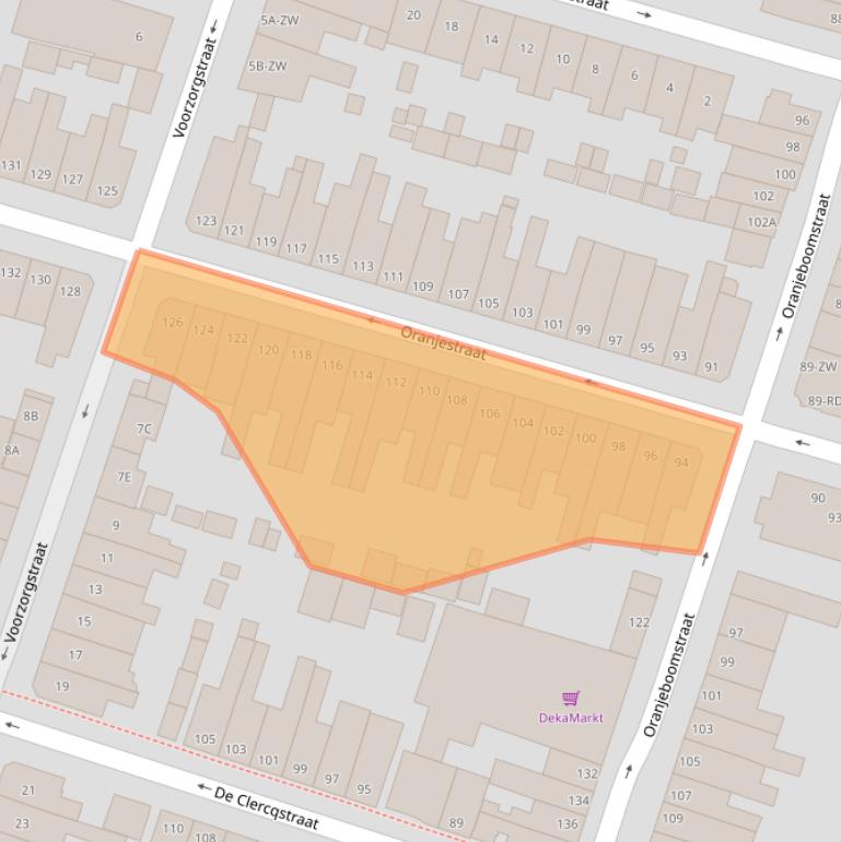 Kaart van postcodegebied 2013VJ.