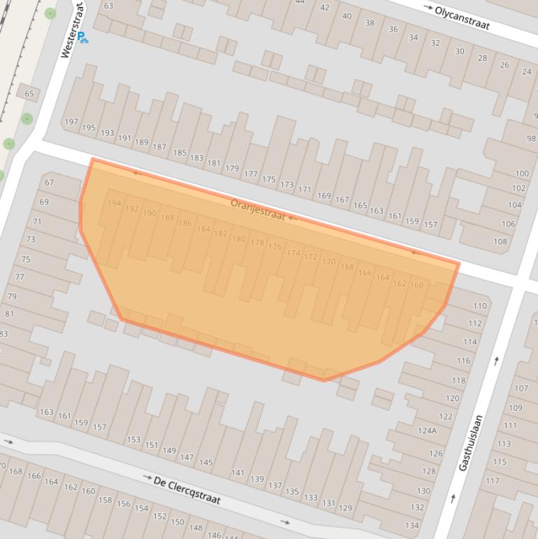 Kaart van postcodegebied 2013VL.