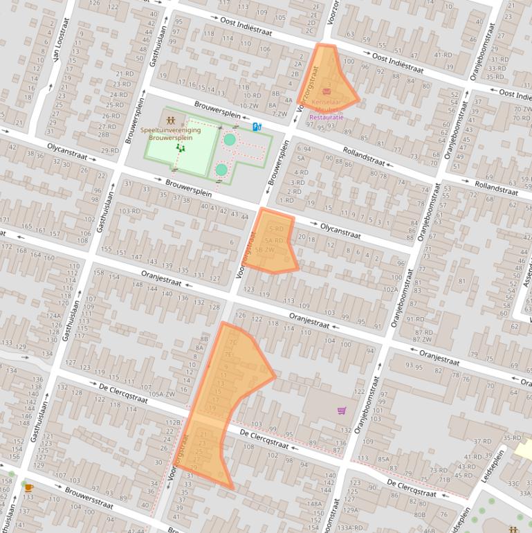 Kaart van postcodegebied 2013VM.