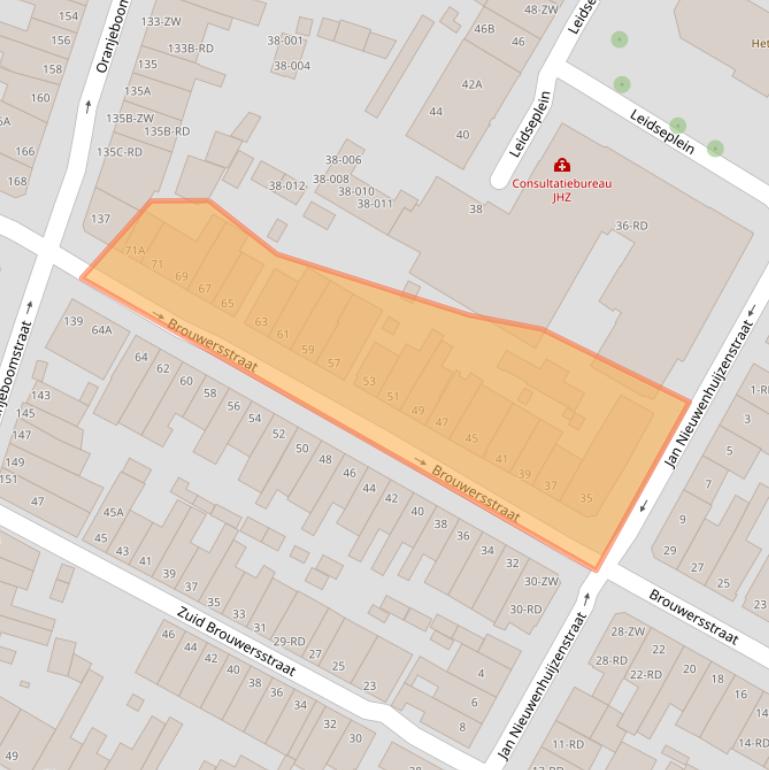 Kaart van postcodegebied 2013WG.