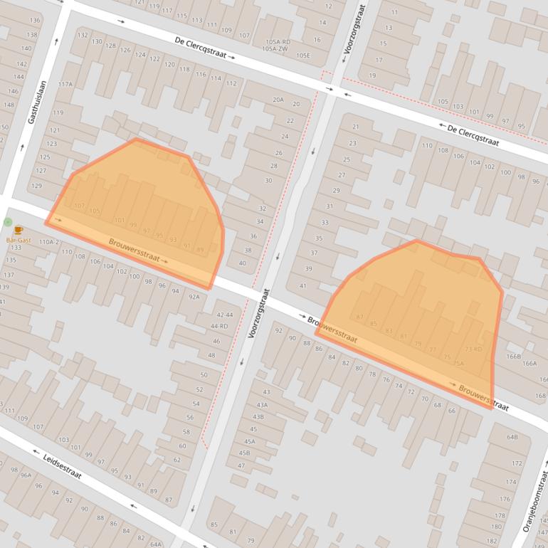Kaart van postcodegebied 2013WJ.