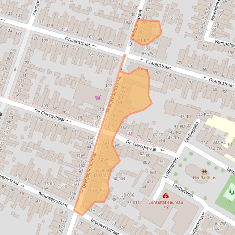 Kaart van postcodegebied 2013XC.
