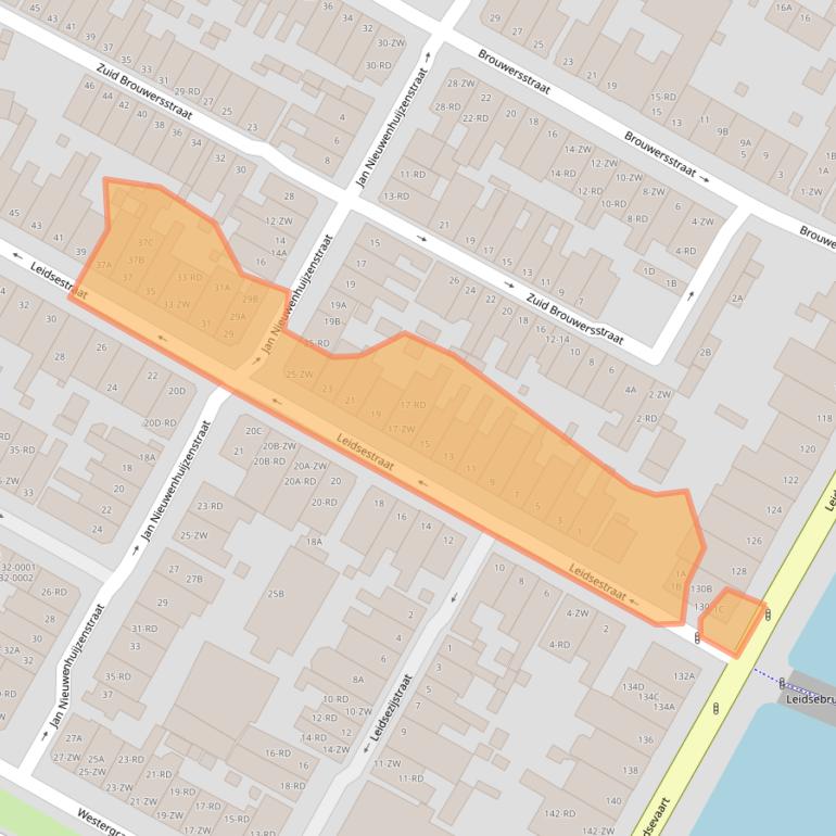 Kaart van postcodegebied 2013XE.