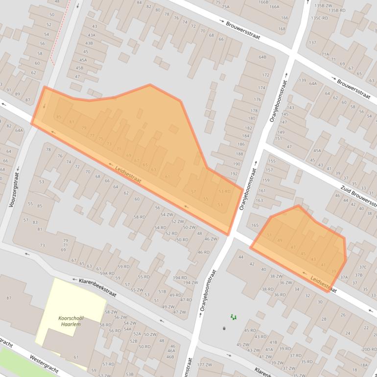 Kaart van postcodegebied 2013XG.