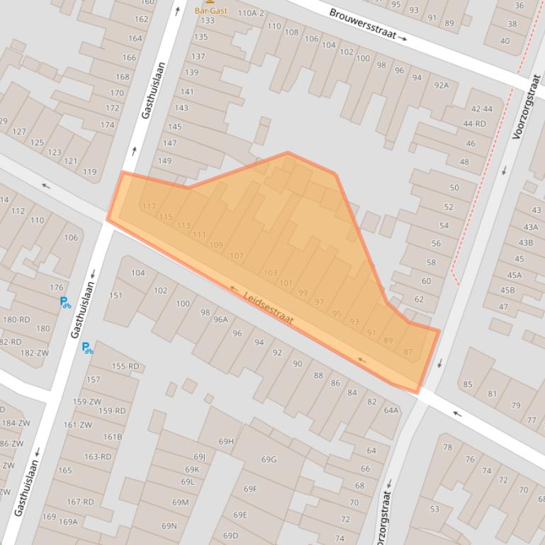 Kaart van postcodegebied 2013XH.