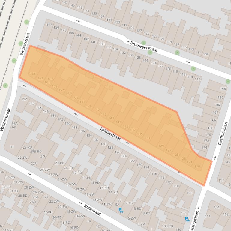 Kaart van postcodegebied 2013XJ.