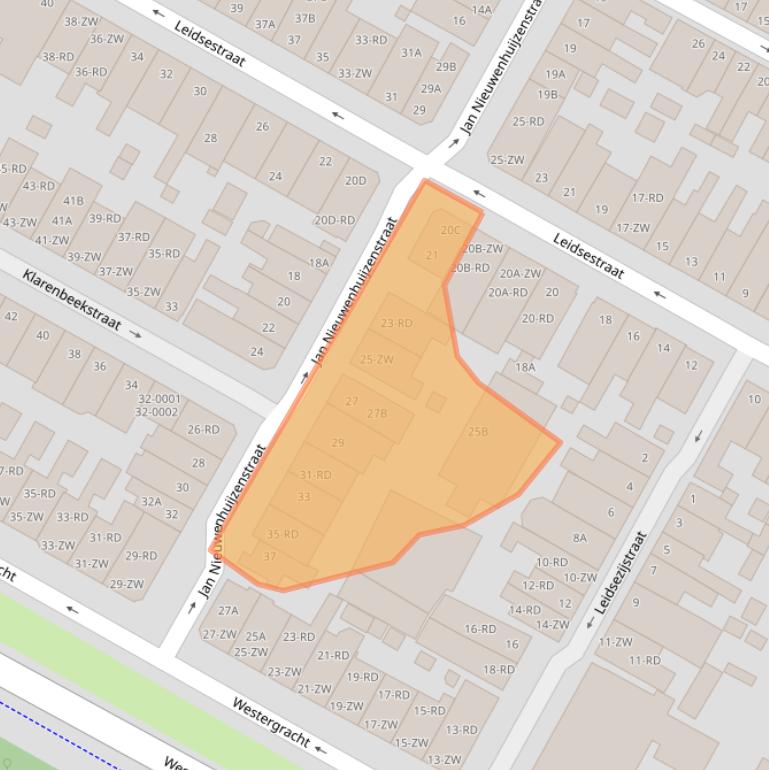 Kaart van postcodegebied 2013ZB.