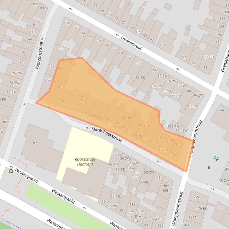 Kaart van postcodegebied 2013ZE.