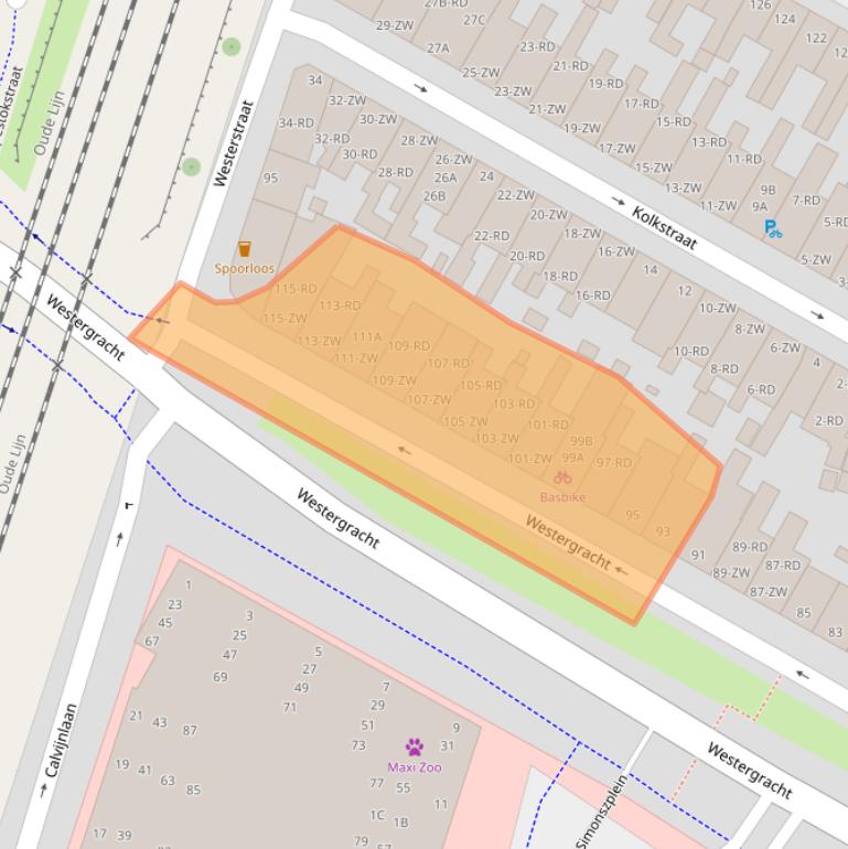 Kaart van postcodegebied 2013ZN.