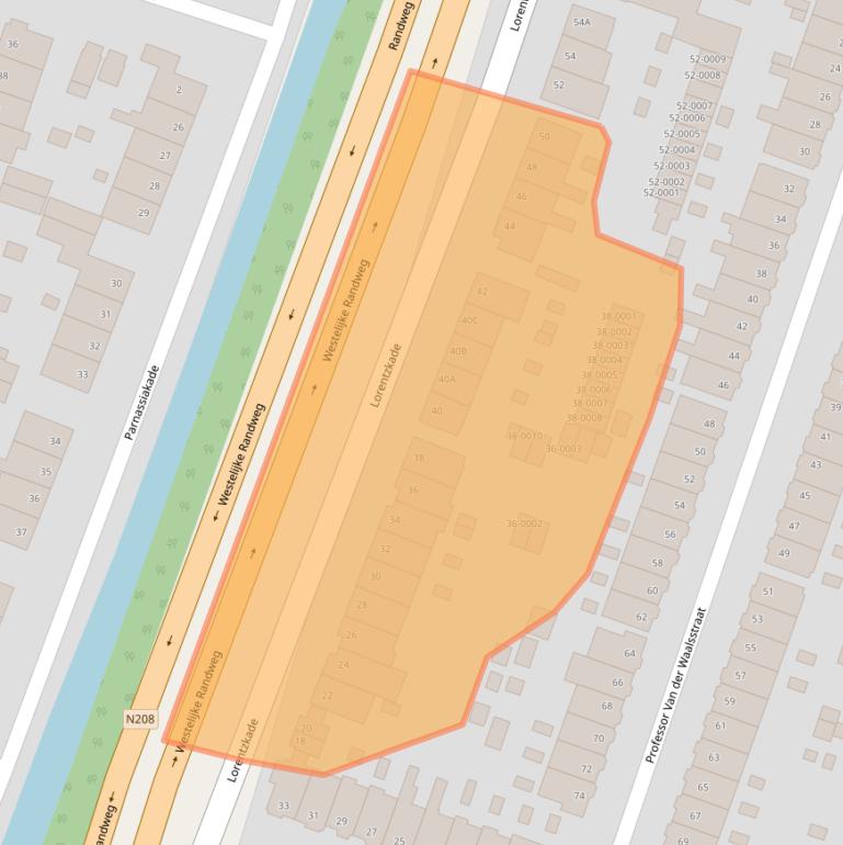Kaart van postcodegebied 2014CA.