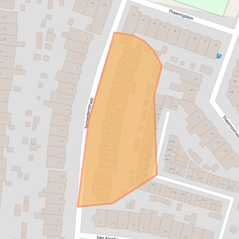 Kaart van postcodegebied 2014CS.