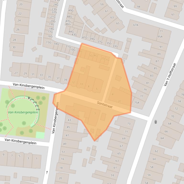 Kaart van postcodegebied 2014DA.