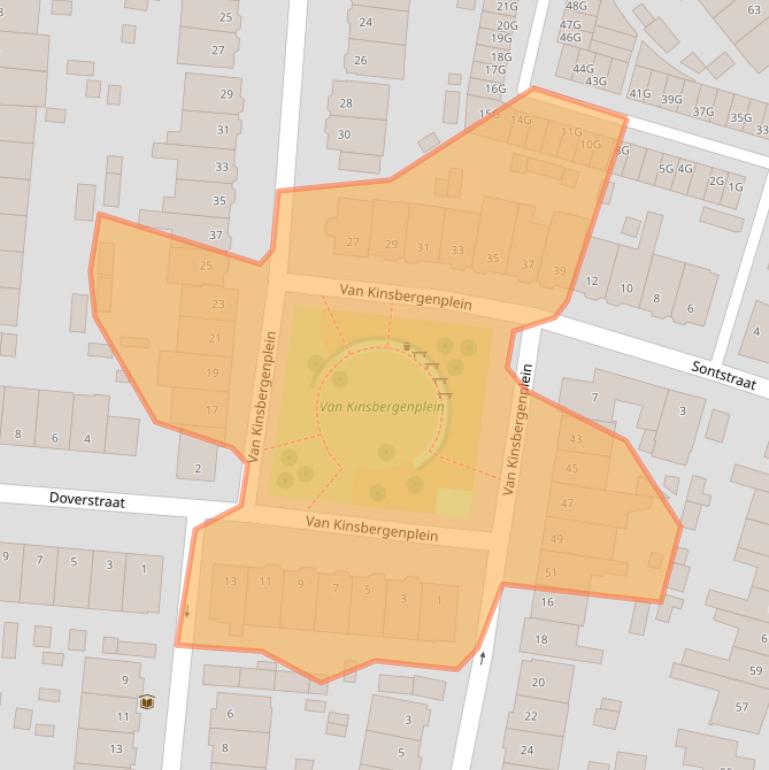 Kaart van postcodegebied 2014DB.