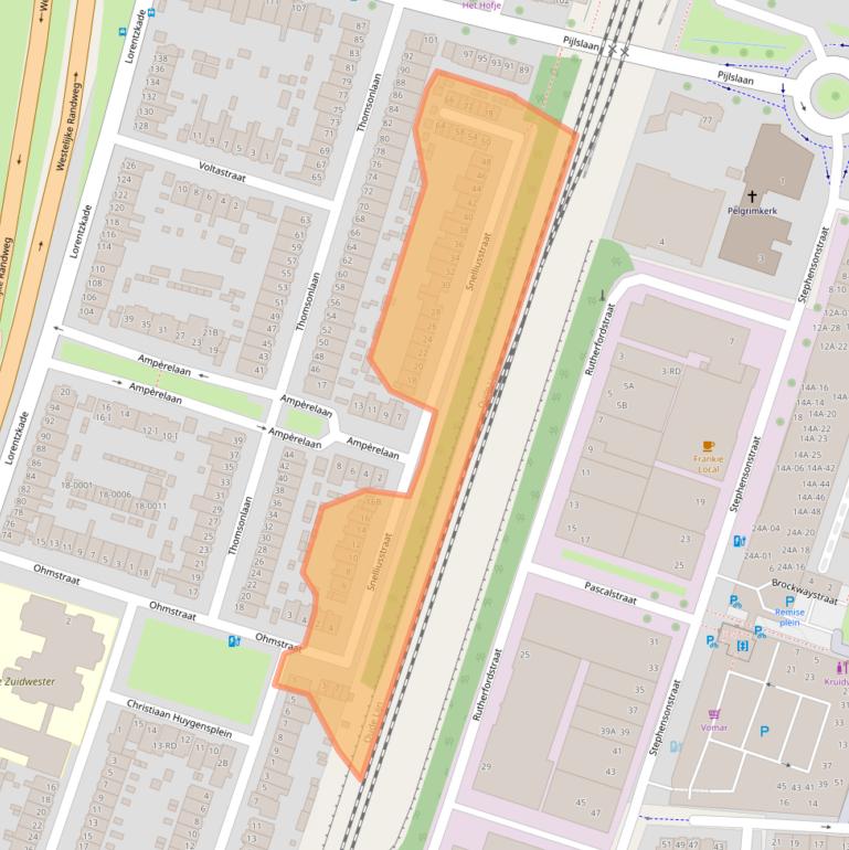 Kaart van postcodegebied 2014EA.