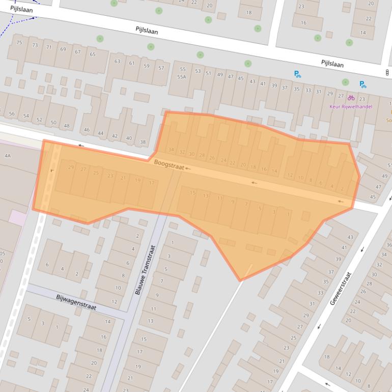 Kaart van postcodegebied 2014JG.