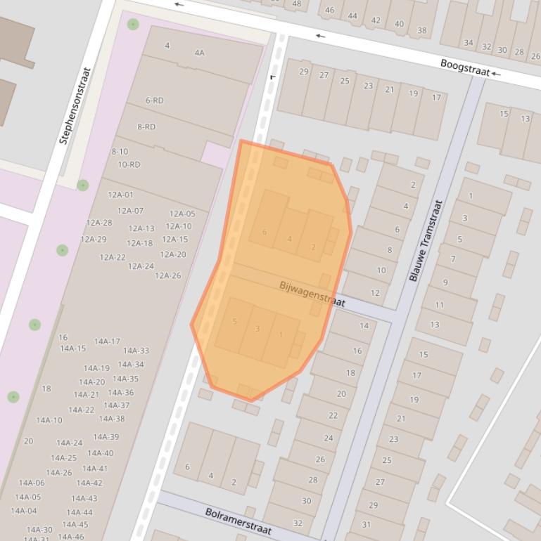 Kaart van postcodegebied 2014JR.