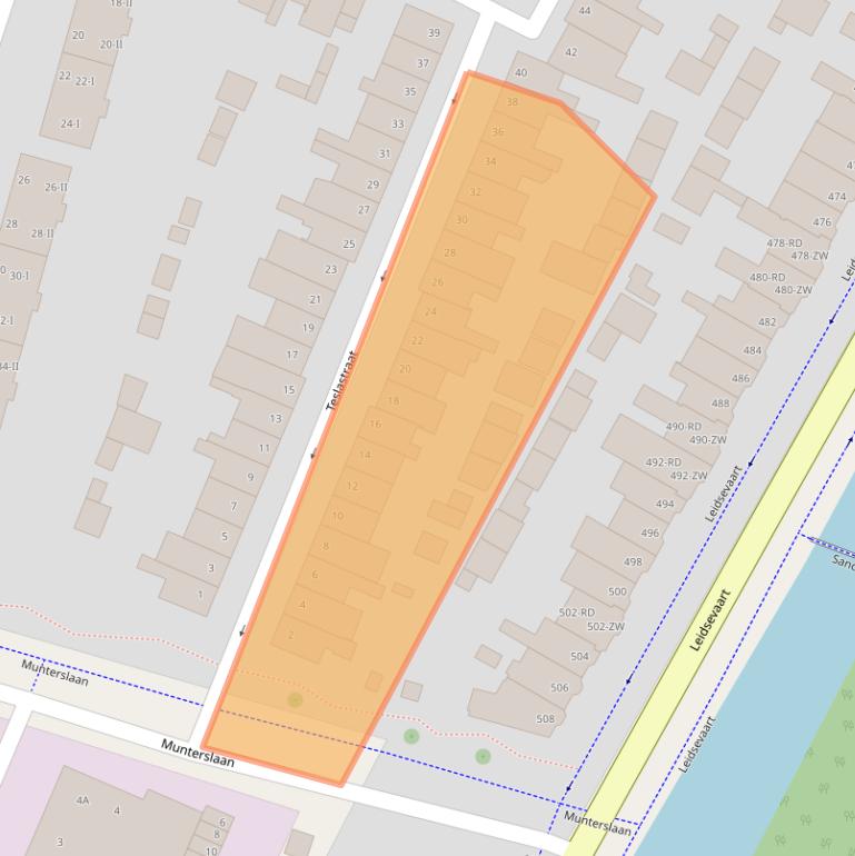 Kaart van postcodegebied 2014KM.