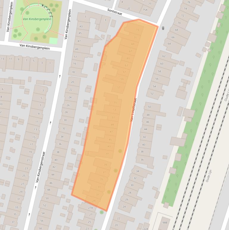 Kaart van postcodegebied 2014RB.
