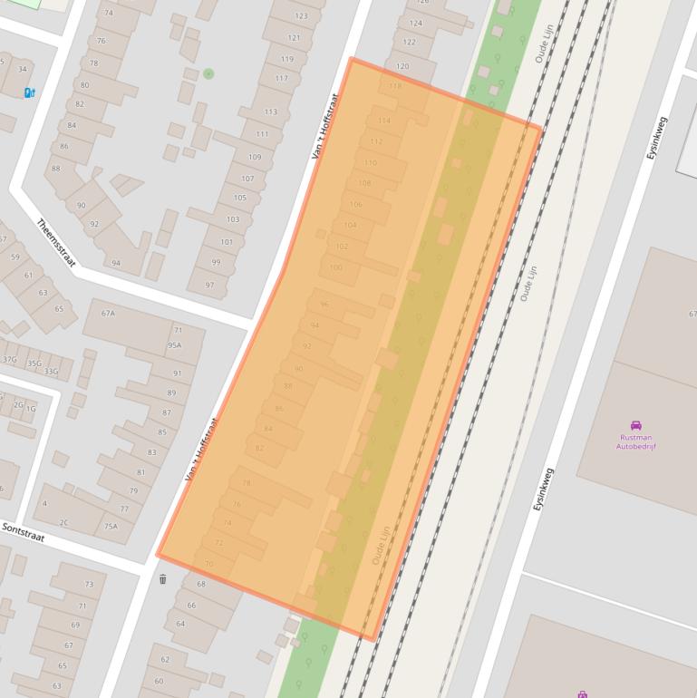 Kaart van postcodegebied 2014RJ.