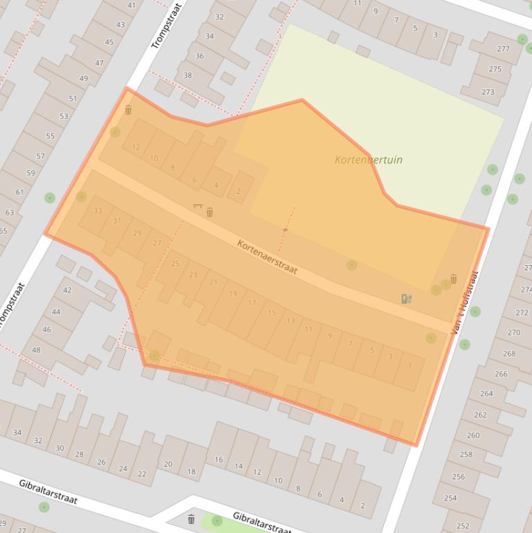Kaart van postcodegebied 2014RR.