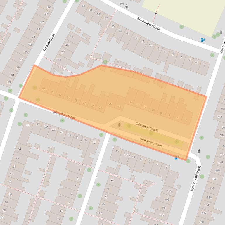 Kaart van postcodegebied 2014RT.