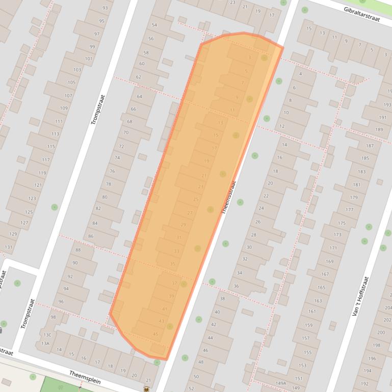 Kaart van postcodegebied 2014RV.